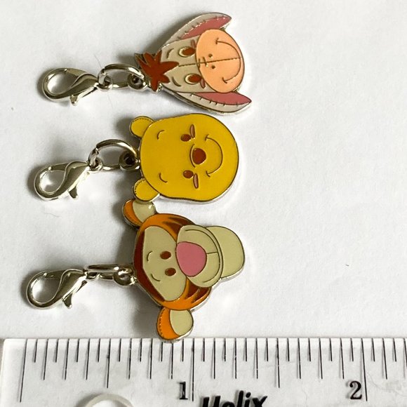 Vintage Disney Winnie The Pooh Tigger Eeyore Clip On Charms Purse Zipper Pull - Picture 10 of 11